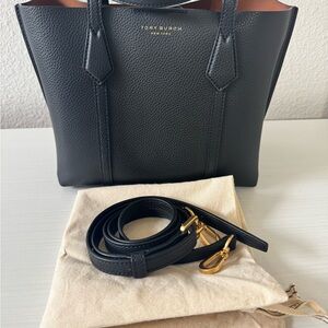 Tory Burch Black Pebbled Leather Tote